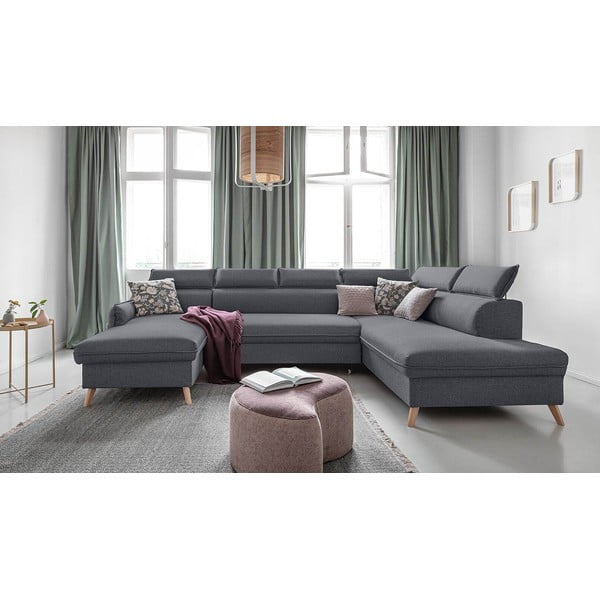 Tamno siva sklopiva kutna garnitura (s desnim kutom) Sweet Harmony – Miuform-image-1