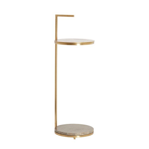 Okrugao pomoćni stol s mramornom pločom ø 26 cm Leda – Light & Living-image-1