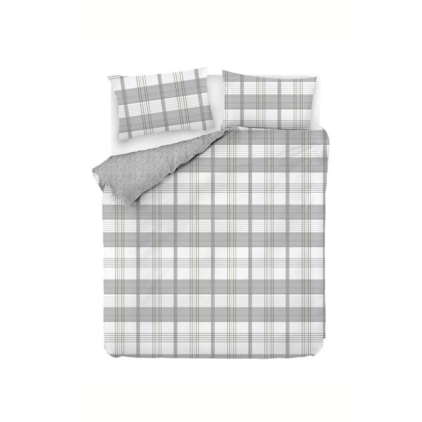 Bijelo-siva pamučna posteljina za bračni krevet/za produženi krevet 200x220 cm MyHome – Mijolnir