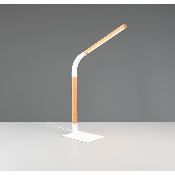 Bijela/u prirodnoj boji LED stolna lampa s mogućnosti zatamnjivanja s drvenim sjenilom (visina 73,5 cm) Norris – Trio-image-2