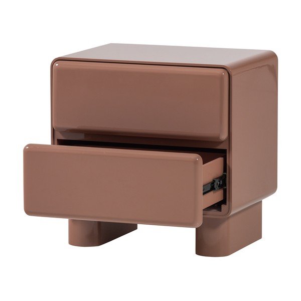 Ružičasti noćni ormarić u sjajnom dekoru Lustra – WOOOD-image-4