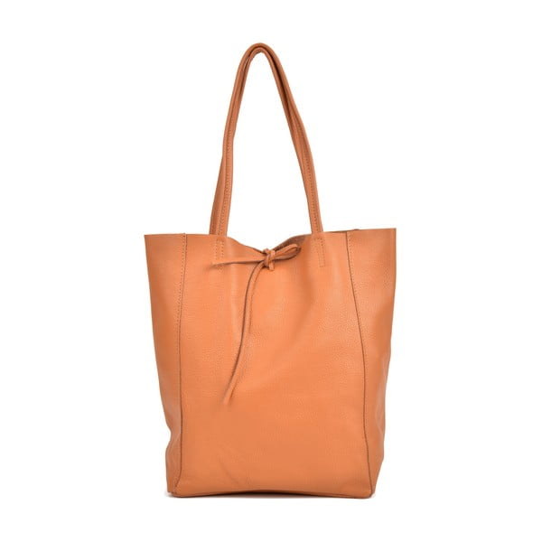 Konjak smeđa ženska kožna torbica Sofia Cardoni Shopper