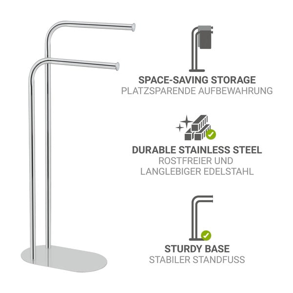 Držač za ručnike od nehrđajućeg čelika u sjajno srebrnoj boji Levante – Wenko-image-2