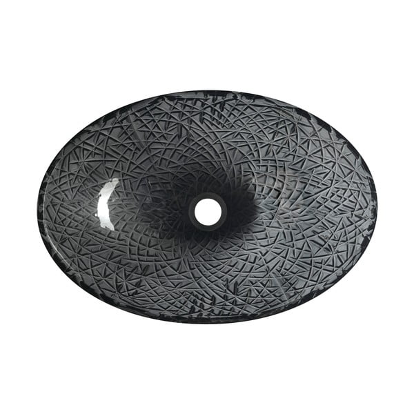 Crni stakleni umivaonik 50x36 cm Purus – Sapho-image-2