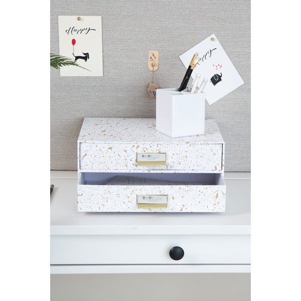 Kutija s 2 ladice u zlatno-bijeloj boji Bigso Box of Sweden Birger-image-1