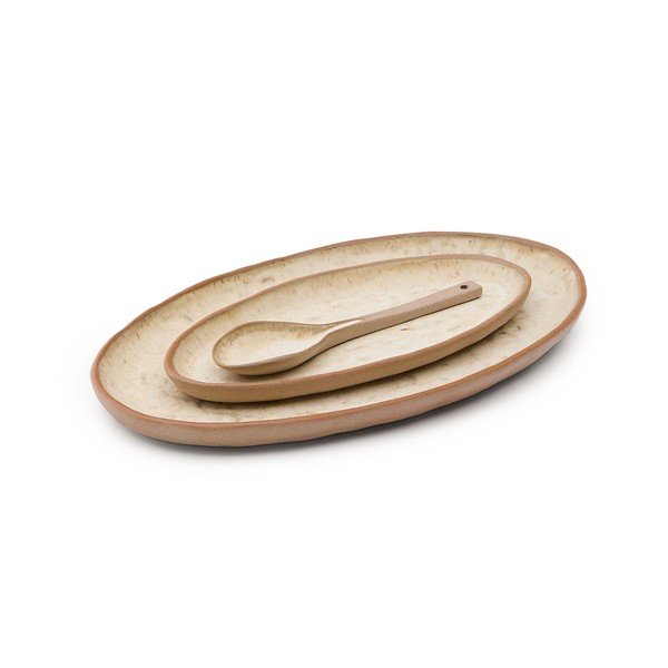 Bež keramički tanjuri u setu 3 kom za serviranje Zunel – Kave Home