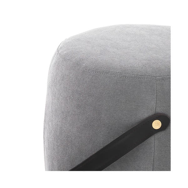 Sivi tapecirani pouf Tomasucci Drum, ø 40 cm-image-1