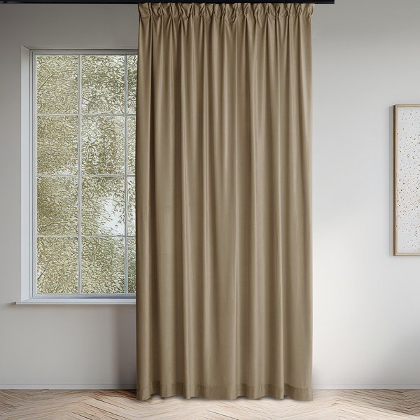 Bež zavjesa za djelomično zamračenje od samta 265x250 cm Velto – Filumi-image-1