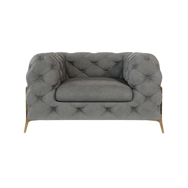 Siva baršunasti fotelja Chelsea Bis – Ropez-image-2