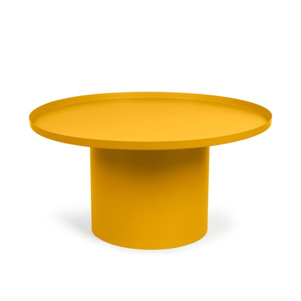 Senf žuti metalni okrugao stolić za kavu ø 72 cm Fleksa – Kave Home