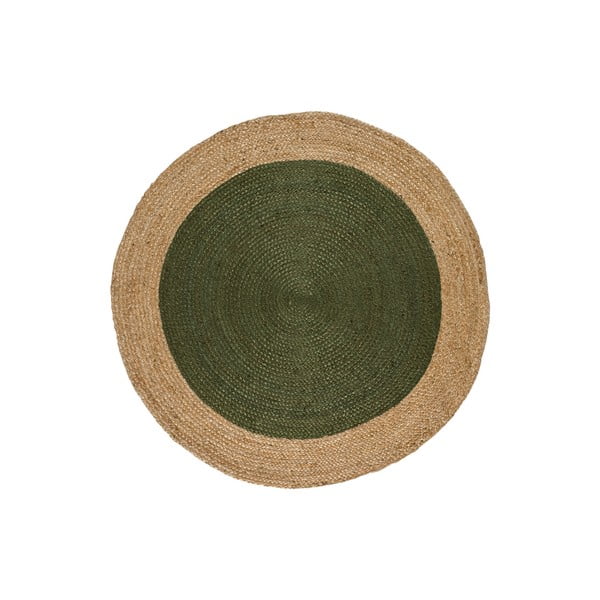 Zeleno-u prirodnoj boji okrugli tepih ø 90 cm Mahon – Universal