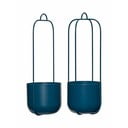 Plave metalne viseće posude za cvijeće u setu od 2 kom ø 16 cm Lotus - Hübsch