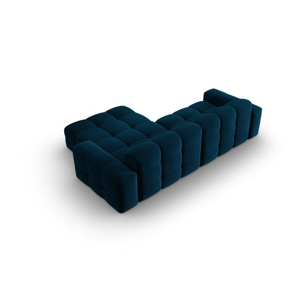 Tamnoplava baršunasta kutna garnitura (desni kut) Kendal - Micadoni Home-image-4