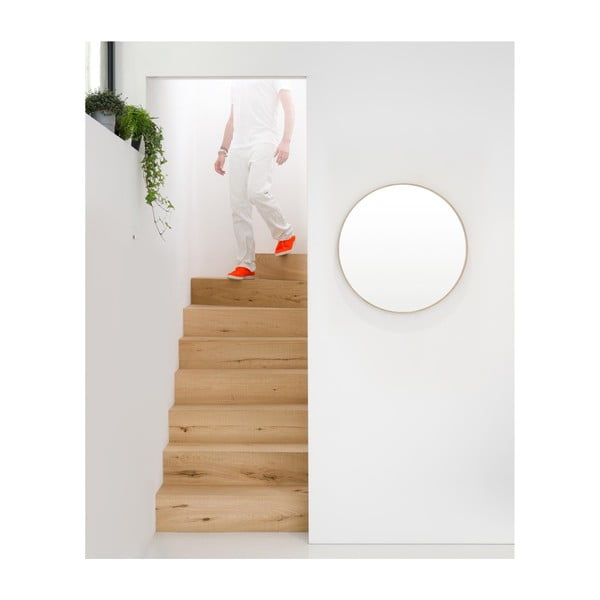 Zidno ogledalo s okvirom od hrasta Wireworks Glance, ⌀66 cm-image-2