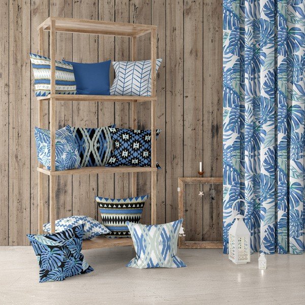 Plavo-bijela jastučnica Mike & Co. New York Santorini, 43 x 43 cm-image-1