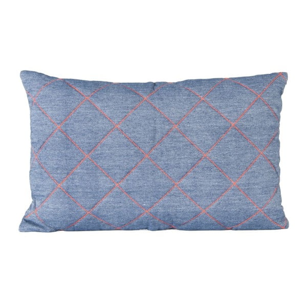 Plavi jastuk PT LIVING Grid, 50 x 30 cm