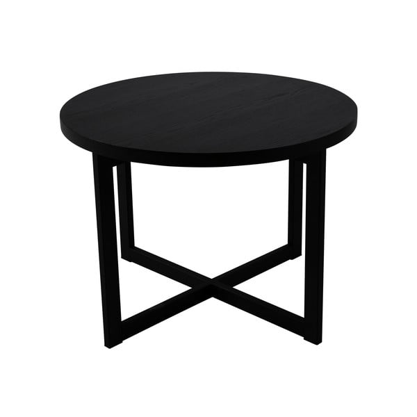 Crni stolić od hrastovog drva Canett Elliot, Ø 70 cm