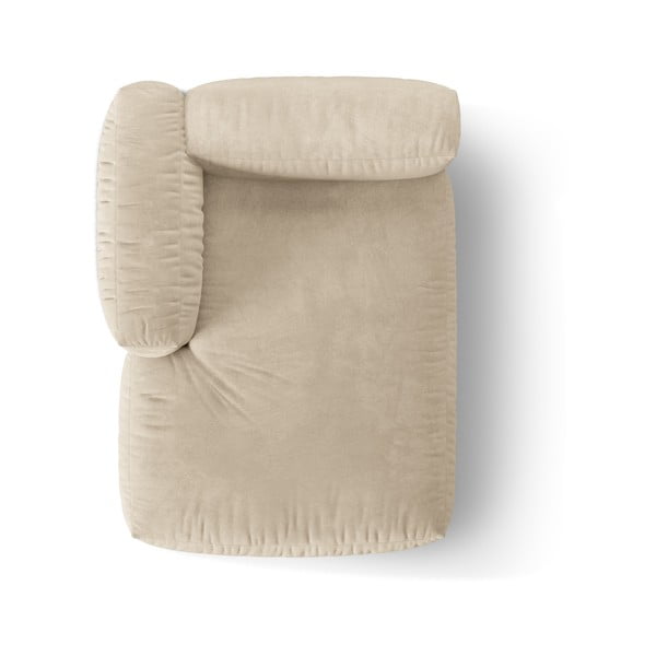 Bež baršunasti modularna sjedeća garnitura (s lijevim kutom) Martina – Micadoni -image-3