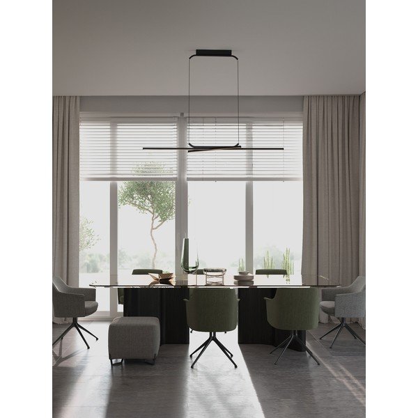 Mat crna LED viseća svjetiljka aluminijska s mogućnosti zatamnjivanja Akro – Nova Luce-image-1