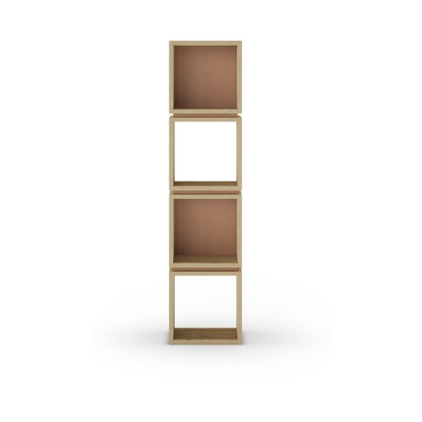 Ciglasta/u prirodnoj boji biblioteka u dekoru hrasta 32x133 cm Lofty – Marckeric