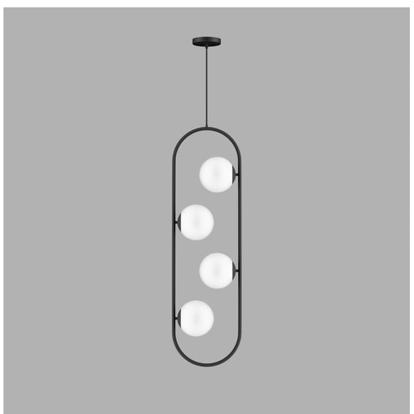 Crna viseća svjetiljka sa staklenim sjenilom Club – Squid Lighting-image-1
