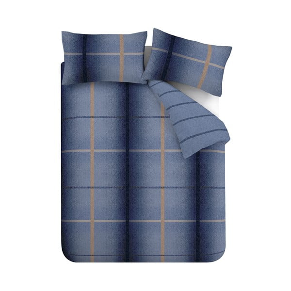 Tamno plava flanelska posteljina za krevet za jednu osobu 135x200 cm Melrose – Catherine Lansfield