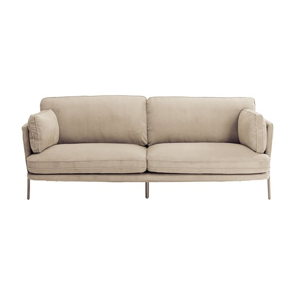 Bež sofa od samta 221 cm Shirly – Kare Design