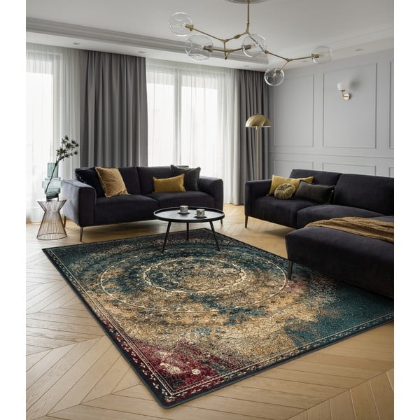 Petrolej zeleni vuneni tepih 160x240 cm Ann – Agnella-image-1