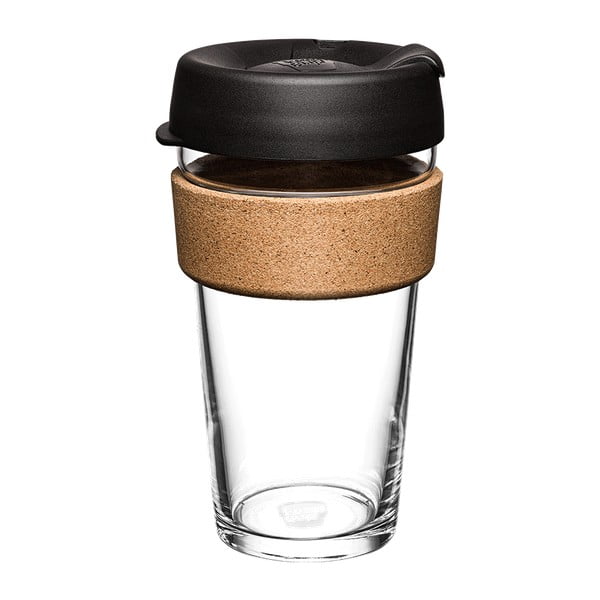 Crna/smeđa putna šalica 454 ml Brew Cork Black L – KeepCup