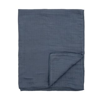 Tamnoplava pamučna deka za bebe 100x80 cm Muslin - Bloomingville Mini