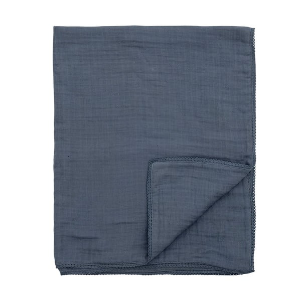 Tamnoplava pamučna deka za bebe 100x80 cm Muslin - Bloomingville Mini