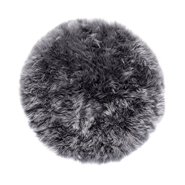 Siva prostirka od ovčje kože Royal Dream Zeland, ⌀ 70 cm
