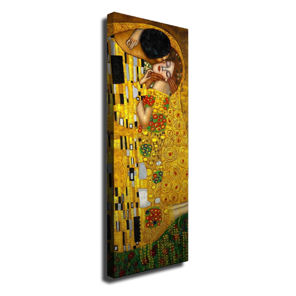 Zidna reprodukcija na platnu Gustav Klimt The Kiss, 30 x 80 cm