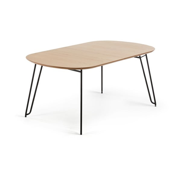 Proširiv blagovaonski stol u dekoru hrasta u prirodnoj boji 100x170 cm Novac – Kave Home