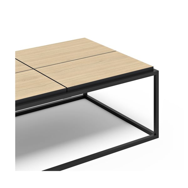 Crni/u prirodnoj boji stolić za kavu s pločom stola u dekoru hrasta 75x120 cm Douro – TemaHome-image-4