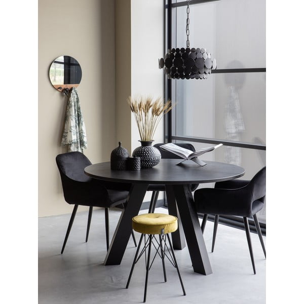 Crne podstavljene blagovaonske stolice u setu s naslonima za ruke 2 kom Jelle – WOOOD-image-1