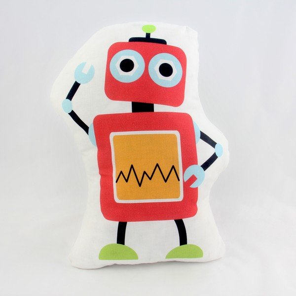 Pamučni jastuk za bebe Fox roboti 40 x 30 cm-image-1