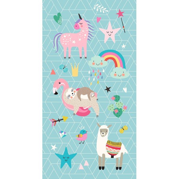 Plavi ručnik za plažu od samta za djecu 75x150 cm Moody – Good Morning