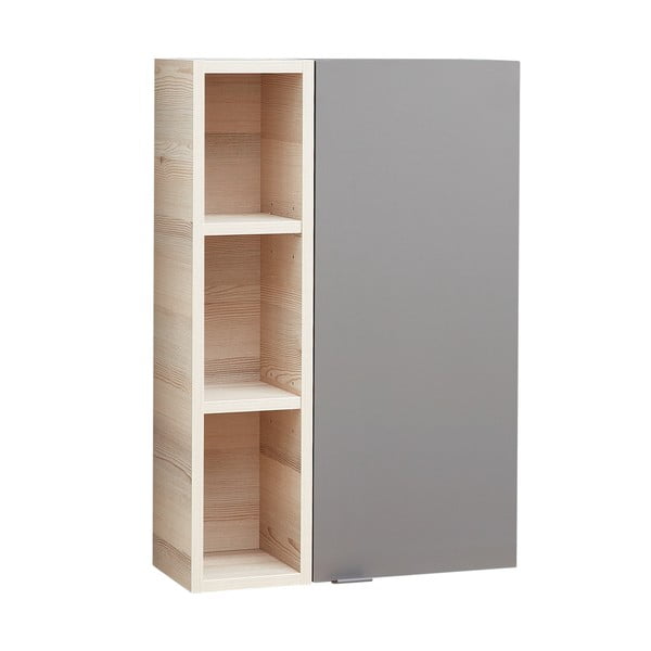 Sivi/u prirodnoj boji zidni kupaonski ormarić u dekoru bora 70x45 cm Quickset 394 – Pelipal