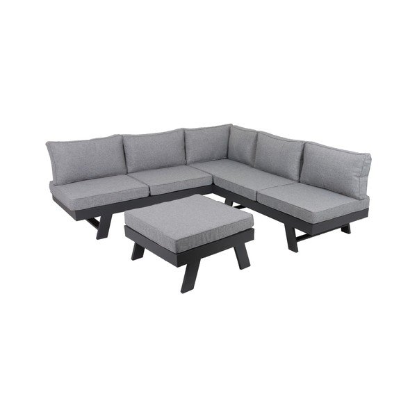Siva vrtna garnitura aluminijska za 4 osobe Donna – Garden Pleasure