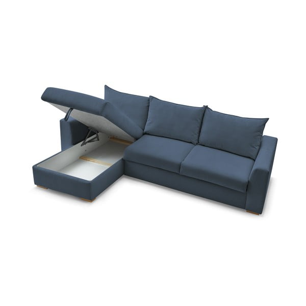 Tamno plava sklopiva kutna garnitura od samta (promjenjiva) Augustin – Bobochic Paris-image-4