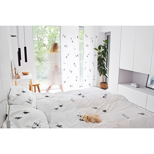 Bijela dječja zavjesa od pamučnog satena 110x250 cm Ice Hockey – Butter Kings-image-1