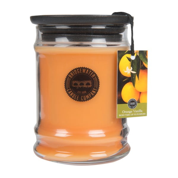 Svijeća u staklenoj posudi s mirisom naranče i vanilije Bridgewater candle Company, vrijeme gorenja 65-85 sati