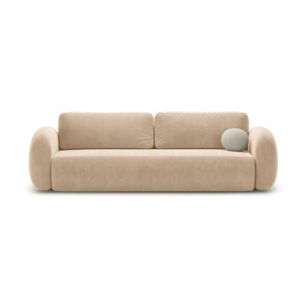 Bež baršunasti sklopiva/s prostorom za odlaganje sofa 262 cm Tonale – Cosmopolitan Design