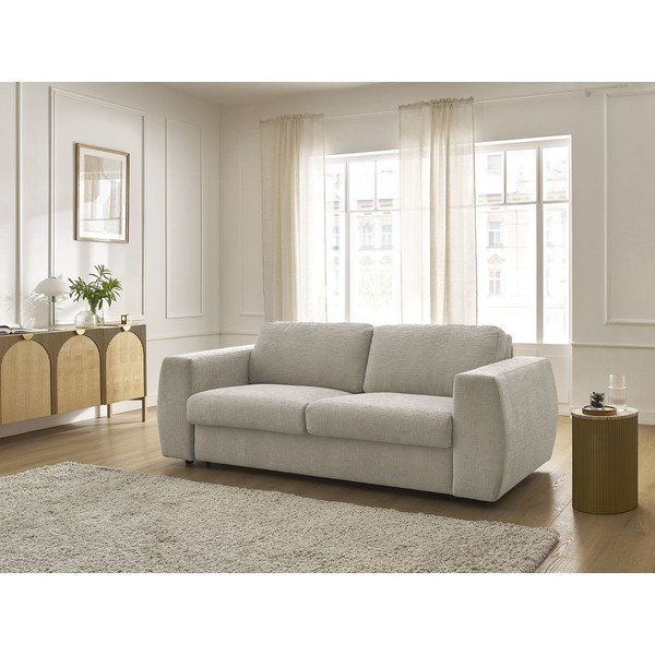 Bež sofa za spavanje/sklopiva od šenila 240 cm Hugo – Bobochic Paris-image-1