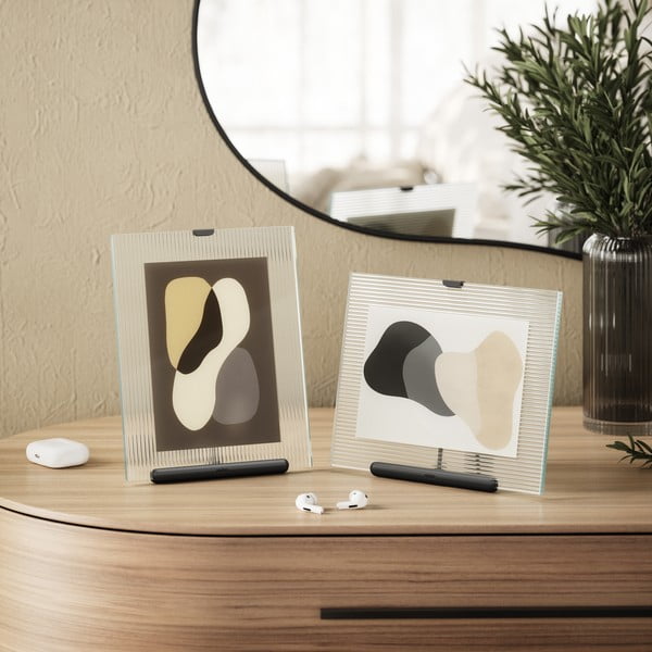 Crni stakleni stojeći okvir 19x23 cm Flute – Umbra-image-1