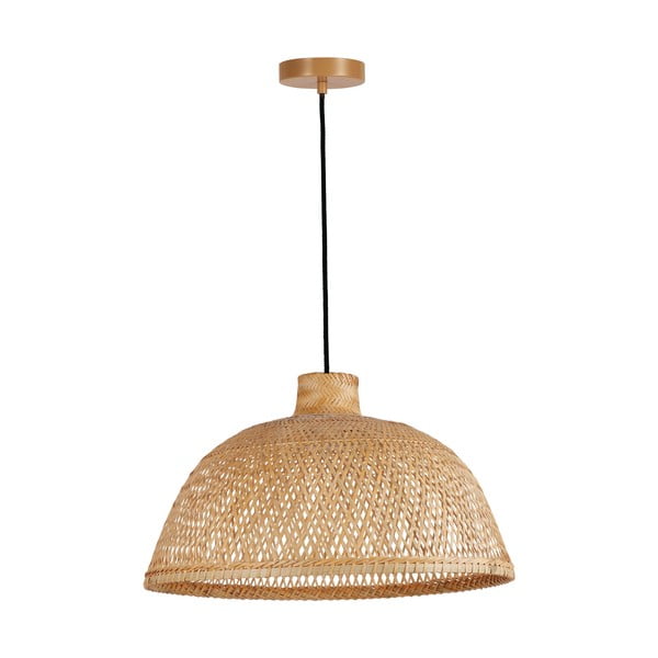 Crna/u prirodnoj boji viseća svjetiljka s bambusovim sjenilom ø 52 cm – SULION