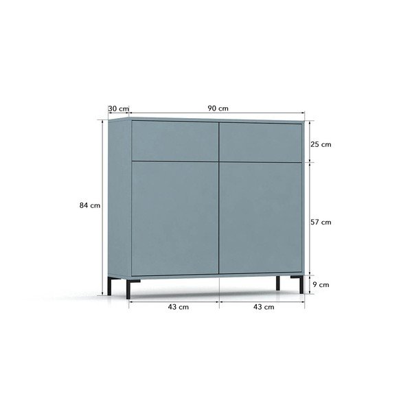 Svijetlo plava niska komoda 90x84 cm Wilson – Really Nice Things-image-3