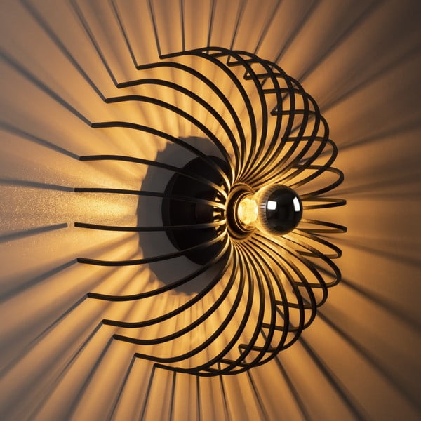 Crna zidna svjetiljka Opviq lights Aspendos, ø 36 cm-image-3