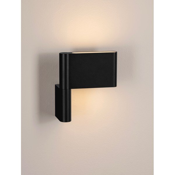 Mat crna LED zidna lampa aluminijska sa savitljivom konstrukcijom Flusso – Nova Luce-image-2